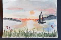Landschaft mit Boot
